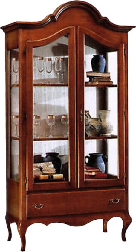 MOBILI-2G---vetrina-sagomata-classica-2-ante-noce-bassano104x45x196