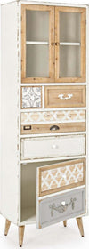 MOBILI-2G---VETRINA-SHABBY-2-ANTE-7-CASSETTI-IN-LEGNO-L.60-P.35-H.183