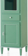 MOBILI-2G---VETRINETTA-2-PORTE-1-CASSETTO-LACCATO-VERDE-CON-PROFILI-BIANCHI-MISURE-L.54-P.45-H.150