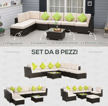 Mobili-da-Giardino-in-Rattan-e-Alluminio-Set-8-Pezzi,-Salotto-da-Giardino-Componibile-con-Divani-e-Tavolino-da-Esterno-860-096V01