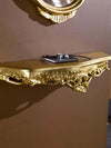 MOBILI2G---CONSOLLE-BAROCCA-SOSPESA-IN-FOGLIA-ORO-MISURA-:-L.69-x-H.-14-x-P.-7
