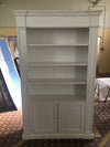 MOBILI2G---Libreria-classica-2-porte-in-legno-bianca-140x40x220