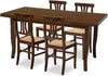Mobili2g---TAVOLO-120X80-ALLUNGABILE-IN-LEGNO-ARTE-POVERA-CON-4-SEDIE-SEDUTA-PAGLIA-NOCE-SCURO