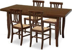 Mobili2g---TAVOLO-120X80-ALLUNGABILE-IN-LEGNO-ARTE-POVERA-CON-4-SEDIE-SEDUTA-PAGLIA-NOCE-SCURO