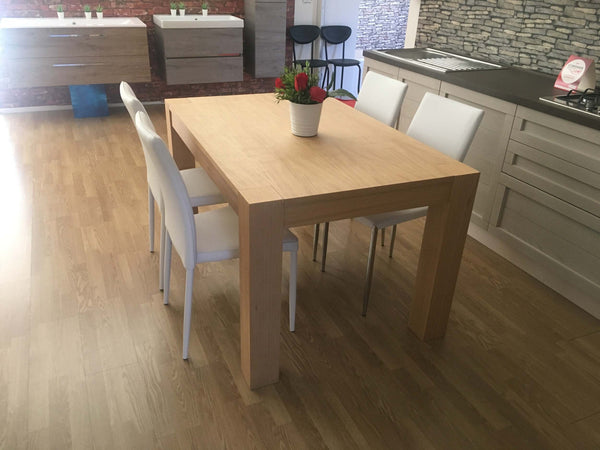 MOBILI2G---TAVOLO-LEGNO-ROVERE-NATURALE-SPAZZOLATO-ALLUNGABILE