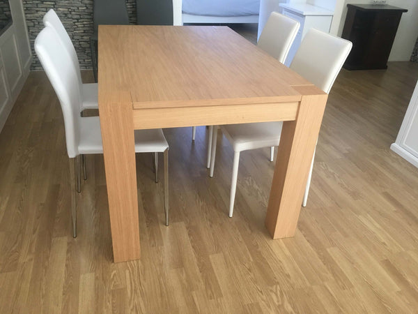 MOBILI2G---TAVOLO-LEGNO-ROVERE-NATURALE-SPAZZOLATO-ALLUNGABILE