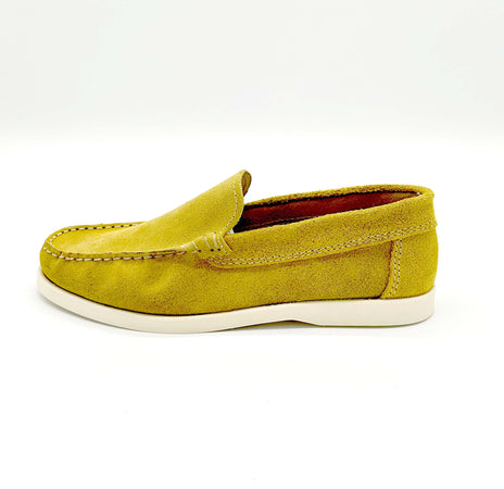 Mocassini Uomo In Camoscio Suola In Cuoio Mocassino Scamosciato