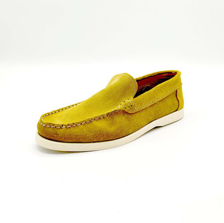 Mocassini Uomo In Camoscio Suola In Cuoio Mocassino Scamosciato
