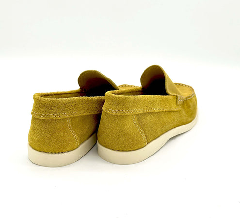 Mocassini Uomo In Camoscio Suola In Cuoio Mocassino Scamosciato