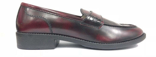 Mocassino College donna TRATTI abrasivato rosso