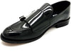 Mocassino da Uomo Doppia fibbia elegante in pelle nera lucida abrasivata Auro York