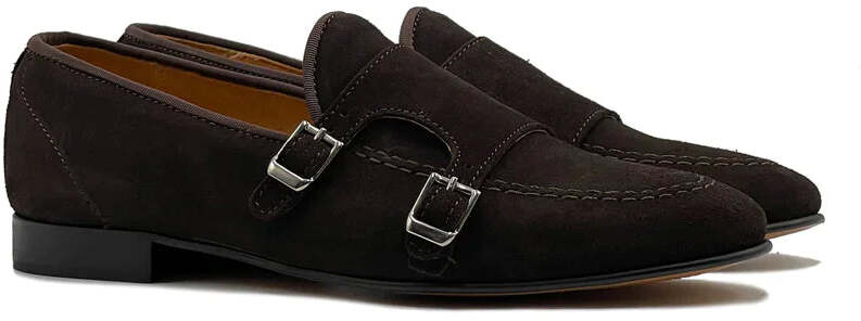 Mocassino doppia fibbia in camoscio - Auro Chamois