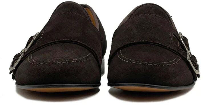 Mocassino doppia fibbia in camoscio - Auro Chamois
