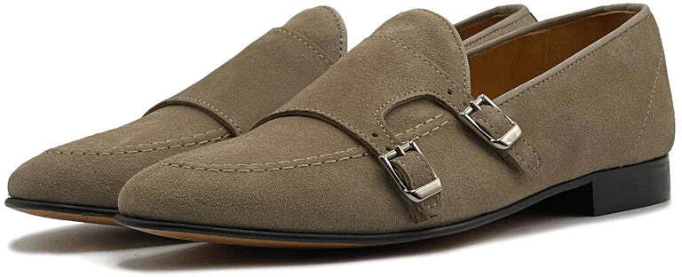 Mocassino doppia fibbia in camoscio - Auro Chamois