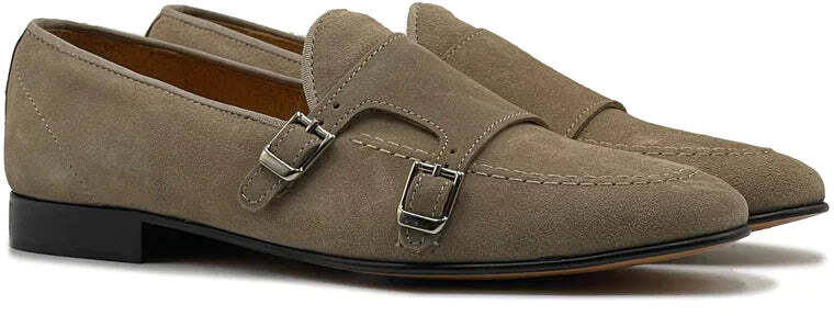 Mocassino doppia fibbia in camoscio - Auro Chamois