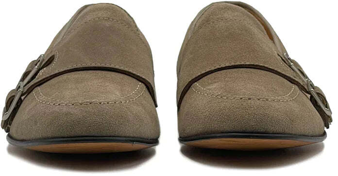 Mocassino doppia fibbia in camoscio - Auro Chamois