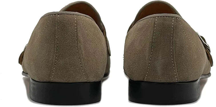 Mocassino doppia fibbia in camoscio - Auro Chamois