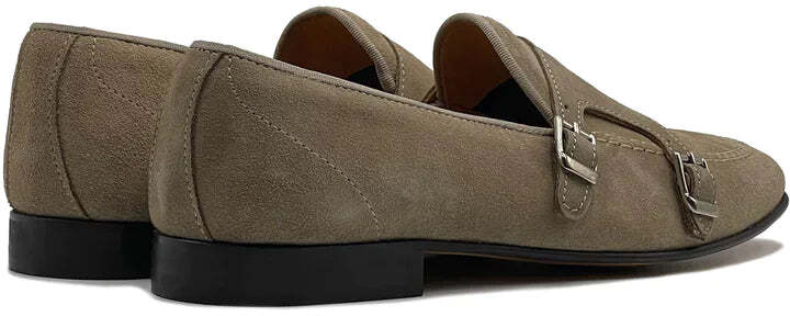 Mocassino doppia fibbia in camoscio - Auro Chamois