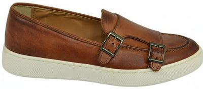 Mocassino doppia fibbia in pelle con suola sportiva - Auro Luxury Sport