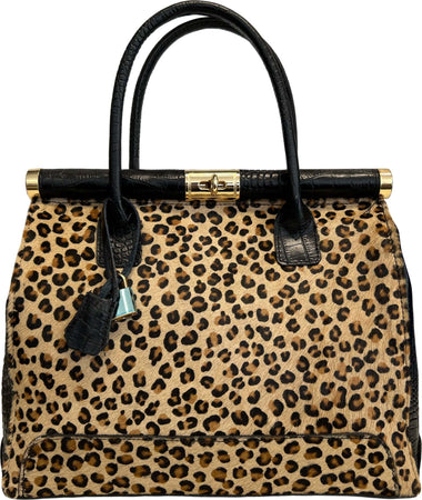 Modarno-Borsa-a-mano-In-Vera-Pelle-Cocco-+-Vero-Pelo-di-Cavallino-modello-FIRENZE
