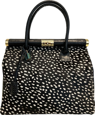 Modarno-Borsa-a-mano-In-Vera-Pelle-Cocco-+-Vero-Pelo-di-Cavallino-modello-FIRENZE