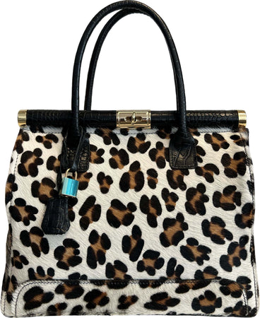 Modarno-Borsa-a-mano-In-Vera-Pelle-Cocco-+-Vero-Pelo-di-Cavallino-modello-FIRENZE