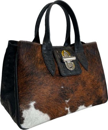 Modarno-Borsa-a-mano-in-vera-pelle-con-stampa-coccodrillo-e-cavallino-35x18x24-cm