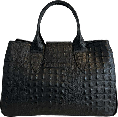 Modarno-Borsa-a-mano-in-vera-pelle-con-stampa-coccodrillo-e-cavallino-35x18x24-cm
