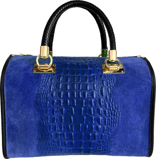 Modarno-Borsa-donna---borsa-a-mano-in-pelle-camoscio-stampa-cocco