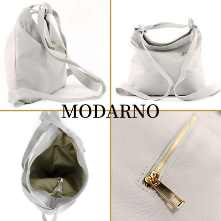 Modarno-Shopper-Zaino-in-Vera-Pelle-da-donna-2in1
