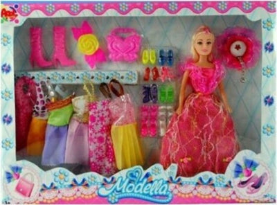 Modella-Set-Bambola-Con-Accessori-Moda-Vestiti-Scarpe-Giocattolo-Gioco-Bambina