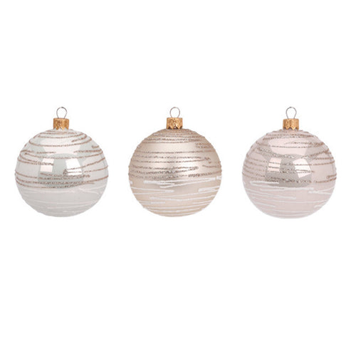 Palline per albero di Natale, in Vetro, con glitter, Ø 100 mm, 6 pezzi