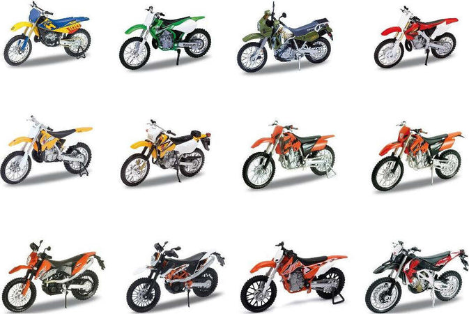Modellino-1:18-moto-Welly-Cross-assortito