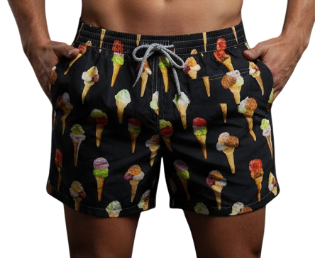 Boxer Uomo Zeybra Portofino 1962 - Fantasia Cono Gelato Nero