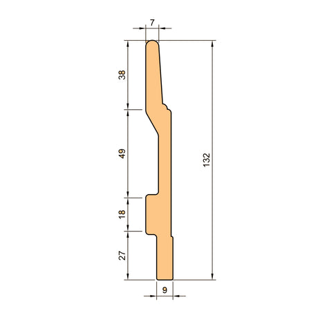 Battiscopa Modernissimo BIANCO mod. DUBAI 130x15x2000mm in POLIMERI - Polistrutturato