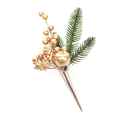 Rametto decorativo natalizio color oro per decorazioni natalizie h 26,5 cm