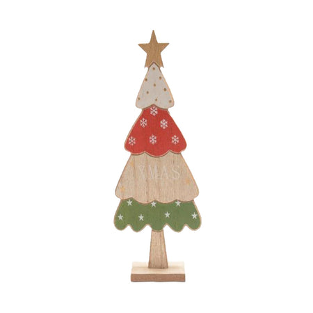 Albero di natale da appoggio in legno per decorazioni natalizie