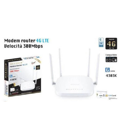 Modem Router 4g Lte 300mbps Ad Alta Velocità Sim Card 4 Antenne Maxtech Ma200
