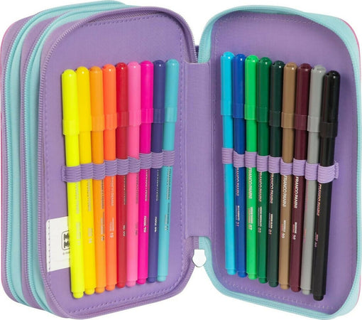 Mofu-Mofu-Unicorn---Astuccio-Triplo-Completo,-3-Scomparti,-45-Accessori-Scuola-Elementare,-20cm