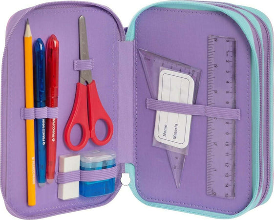 Mofu-Mofu-Unicorn---Astuccio-Triplo-Completo,-3-Scomparti,-45-Accessori-Scuola-Elementare,-20cm