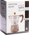 Moka Bavaria My Love Bianca e Beige a Cuori SILHOUETTE Caffettiera 1 Tazza In Alluminio Cuore di Pietra Moka Classica MOKA CAFFE' L'Orchidea - Siderno, Commerciovirtuoso.it