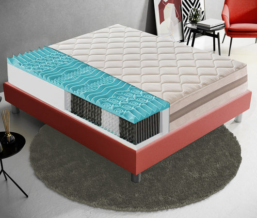 Materasso 900 Molle insacchettate e memory foam 9 Zone differenziate Altezza 22 cm
