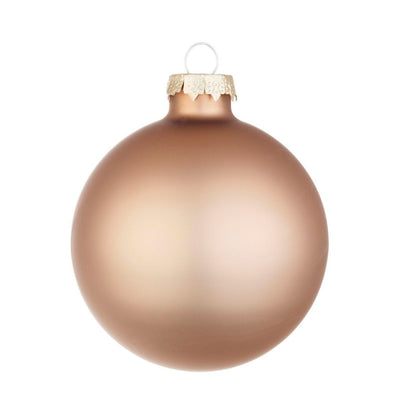 Palline per albero di Natale in vetro Beige Opaco con pendaglio Tinta Unita