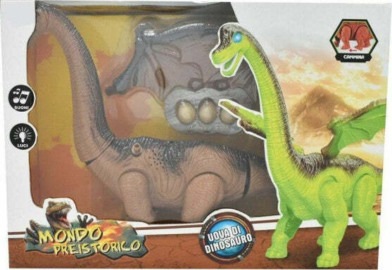 Mondo-Preistorico-Dinosauro-Con-Uova-Luci-E-Suoni-Giocattolo-Gioco-Bambini