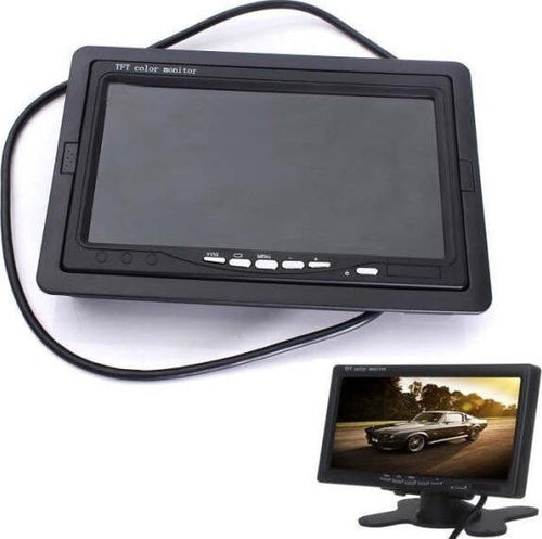 Monitor-Lcd-7''-Pollici-2-Ingressi-Video-Tft-Poggiatesta-Auto-Retromarcia-Staffa