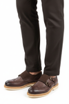 Scarpe Uomo Santoni - Doppia fibbia Brogue Pelle/scamosciata colore testa di moro
