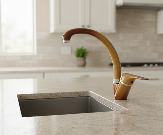 Monocomando Miscelatore Rubinetto Lavello Cucina Terra Di Francia Canna Alta