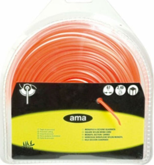 Filo per decespugliatore da 25m sezione quadrata Ø 4mm