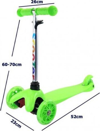 Monopattino-3-Ruote-Per-Bambino/bambina-Altezza-Regolabile-Con-Luci-Led-E-Freno