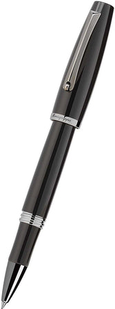MONTEGRAPPA Penna roller Manager nera minuterie PVD rutenio ISMANRLC